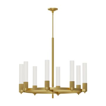 Rue Eight Light Chandelier in Brushed Gold by Alora