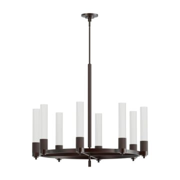 Rue Eight Light Chandelier in Warm Bronze by Alora