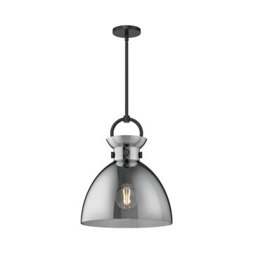 Waldo One Light Pendant in Matte Black Smoked by Alora