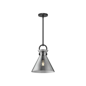 Emerson One Light Pendant in Matte Black Smoked by Alora