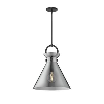 Emerson One Light Pendant in Matte Black Smoked by Alora