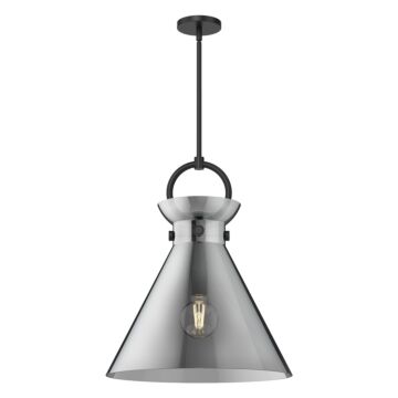 Emerson One Light Pendant in Matte Black Smoked by Alora