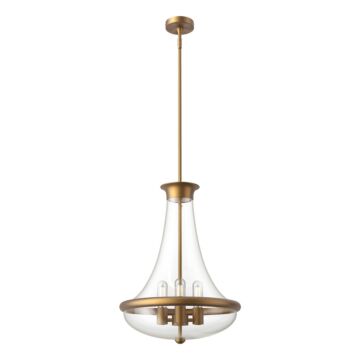 Marcel Four Light Pendant in Aged Gold by Alora