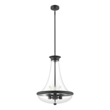 Marcel Four Light Pendant in Matte Black by Alora