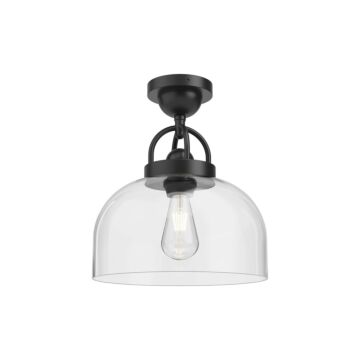 Lancaster One Light Semi Flush Mount in Matte Black by Alora
