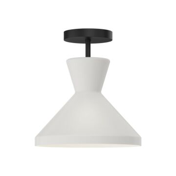 Betty One Light Semi Flush Mount in Matte Black Opal Glass by Alora