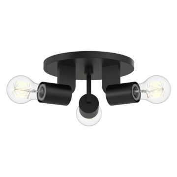 Claire Three Light Semi Flush Mount in Matte Black by Alora