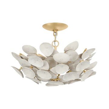 Aimi Three Light Semi Flush Mount in Vintage Gold Leaf by Corbett Lighting