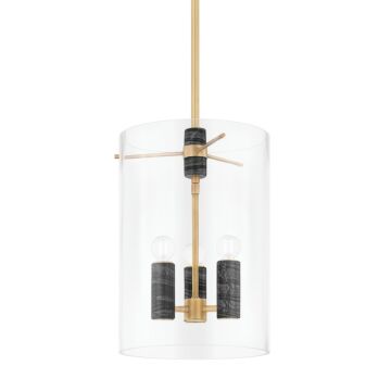 Adonis Three Light Lantern in Vintage Brass by Corbett Lighting