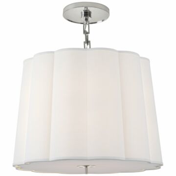 Simple Scallop  Hanging Lantern in Soft Silver by Visual Comfort Signature