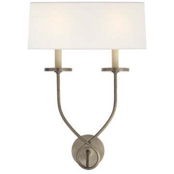 Symmetric Twist  Wall Sconce in Antique Nickel by Visual Comfort Signature