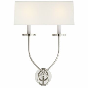 Symmetric Twist  Wall Sconce in Polished Nickel by Visual Comfort Signature