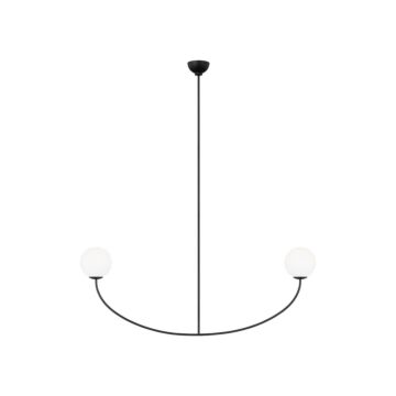 Galassia Two Light Linear Chandelier in Midnight Black by Visual Comfort Studio
