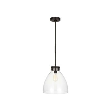Garrett One Light Pendant in Aged Iron by Visual Comfort Studio