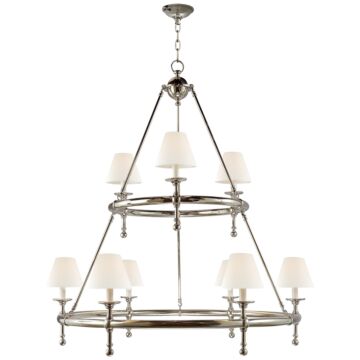 Classic  Chandelier in Polished Nickel by Visual Comfort Signature