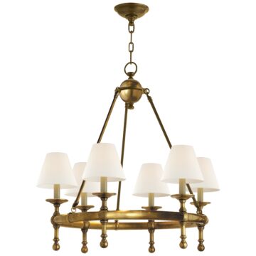 Classic  Chandelier in Hand-Rubbed Antique Brass by Visual Comfort Signature