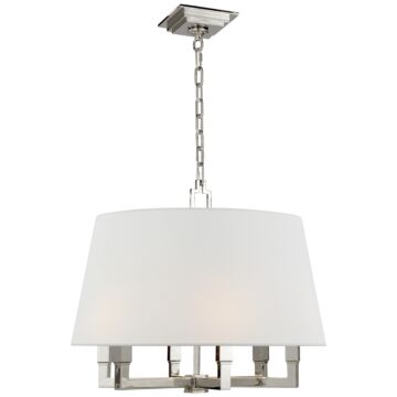 Square Tube  Hanging Lantern in Polished Nickel by Visual Comfort Signature