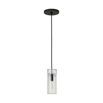 Horizon One Light Pendant in Nightshade Black by Visual Comfort Modern