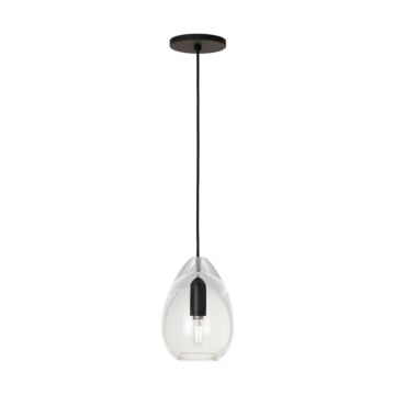 Alina LED Pendant in Nightshade Black by Visual Comfort Modern