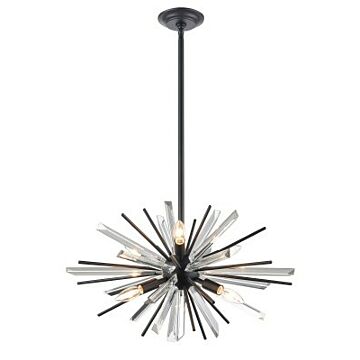 Palisades Ave. Six Light Chandelier in Black by Avenue Lighting