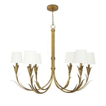 River Reed  Chandelier in Antique Gold Leaf by Regina Andrew Detroit