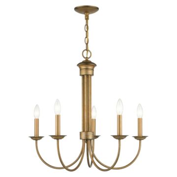 Estate 5-Light Chandelier in Antique Gold Leaf