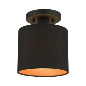 Sentosa 1-Light Semi-Flush Mount in Black