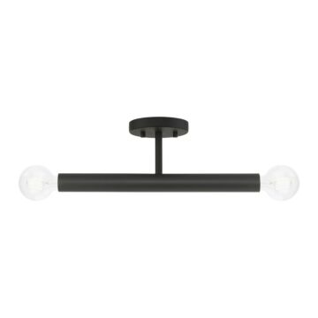 Copenhagen 2-Light Semi-Flush Mount in Black
