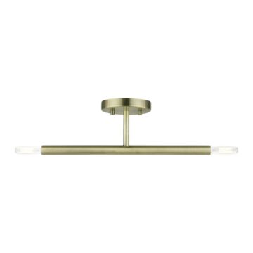 Copenhagen 2-Light Semi-Flush Mount in Antique Brass