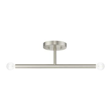 Copenhagen 2-Light Semi-Flush Mount in Brushed Nickel