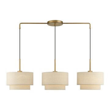 Bellingham 3-Light Linear Chandelier in Antique Gold Leaf