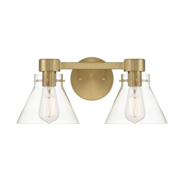 Willow Creek (existing DF extension) 2-Light Bathroom Vanity Light in Brushed Gold