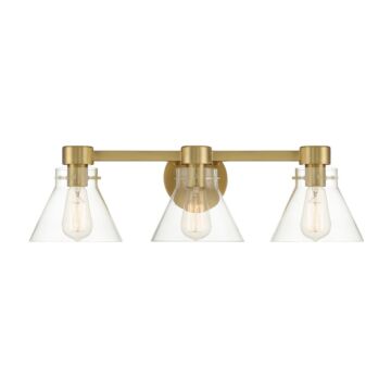Willow Creek (existing DF extension) 3-Light Bathroom Vanity Light in Brushed Gold