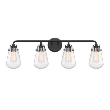 Elliott 4-Light Bathroom Vanity Light Bar Vanity in Matte Black