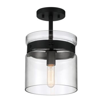 Midnight LA 1-Light Semi-Flush Mount in Matte Black