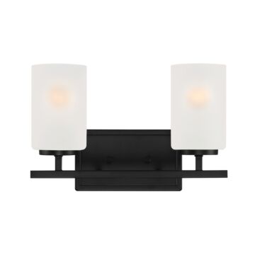 Carmine 2-Light Bathroom Vanity Light in Matte Black