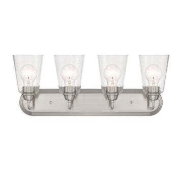 Zane 4-Light Bathroom Vanity Light in Brushed Nickel