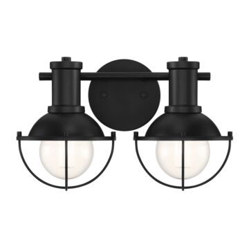 Dalton 2-Light Bathroom Vanity Light in Matte Black