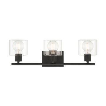Vibrato 3-Light Bathroom Vanity Light in Matte Black