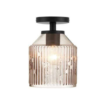 Ele 1-Light Semi-Flush Mount in Matte Black