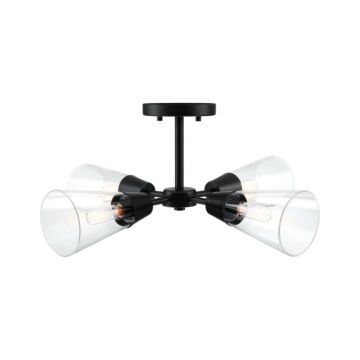 Norro 4-Light Semi-Flush Mount in Matte Black