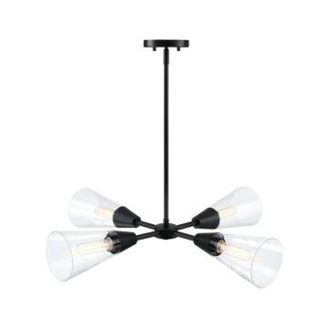 Norro 4-Light Chandelier in Matte Black