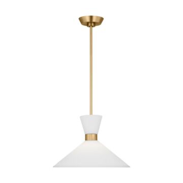 Belcarra One Light Pendant in Satin Brass by Visual Comfort Studio