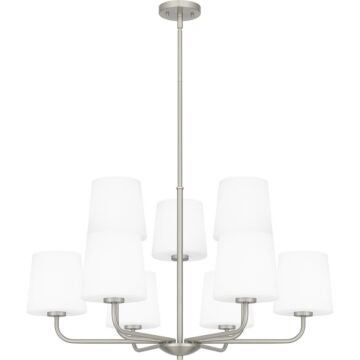 Gallagher Nine Light Chandelier in Brushed Nickel by Quoizel