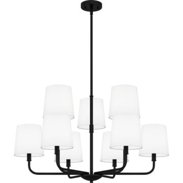 Gallagher Nine Light Chandelier in Matte Black by Quoizel