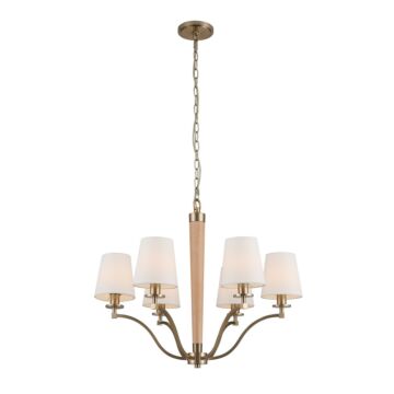 Curva Six Light Chandelier in Brushed Champagne Gold by Kalco