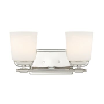 Stella 2-Light Bathroom Vanity Light in Polished Nickel