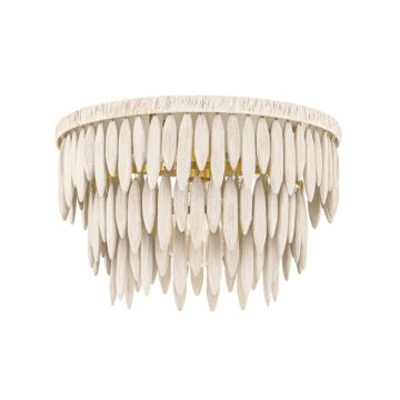 Tiffany One Light Semi Flush Mount in Aged BrassTextured Cream by Mitzi