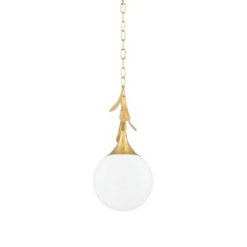 Victoria One Light Pendant in Vintage Gold Leaf by Mitzi