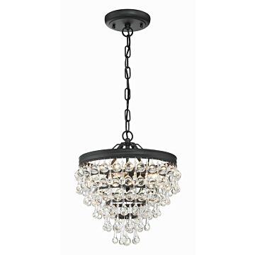 Calypso Three Light Mini Chandelier in Matte Black by Crystorama